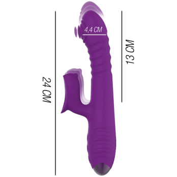 Intense - Iggy Multifunction Rechargeable Vibrator Up  Down With Clitoral Stimulator Purple