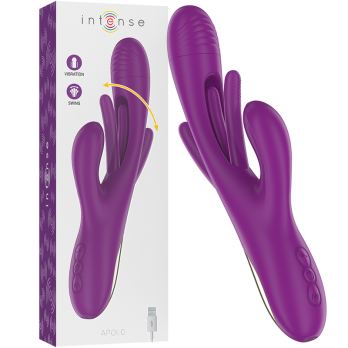 Intense™ - Apolo Rechargeable Multifunction Vibrator 7 Vibrations With Swinging Motion Purple