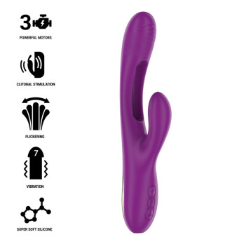 Intense™ - Apolo Rechargeable Multifunction Vibrator 7 Vibrations With Swinging Motion Purple