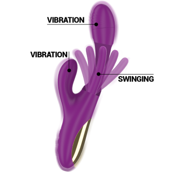 Intense™ - Apolo Rechargeable Multifunction Vibrator 7 Vibrations With Swinging Motion Purple