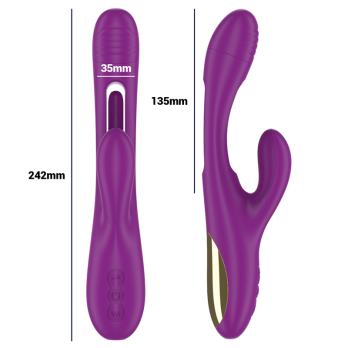 Intense™ - Apolo Rechargeable Multifunction Vibrator 7 Vibrations With Swinging Motion Purple