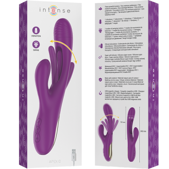 Intense™ - Apolo Rechargeable Multifunction Vibrator 7 Vibrations With Swinging Motion Purple