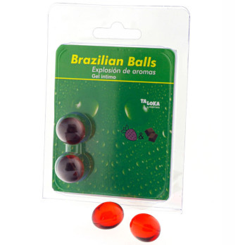 Taloka  2 Brazilian Balls Strawberry  Chocolate Intimate Gel