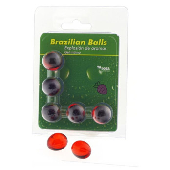 Taloka  5 Brazilian Balls Strawberry Intimate Gel