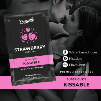 Coquette Chic DesireTrade  Strawberry Water Based Kissable Lubricant Pocket 10 Ml