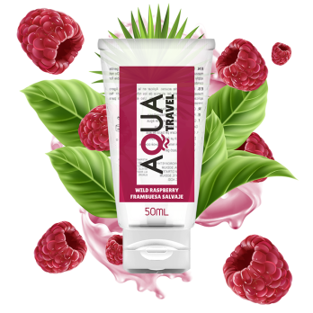 Aqua Travel™  Wild Raspberry Flavour Waterbased Lubricant  50 Ml