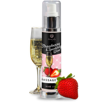 Secretplay Strawberry  Sparkling Wine Massage Oil 50 Ml