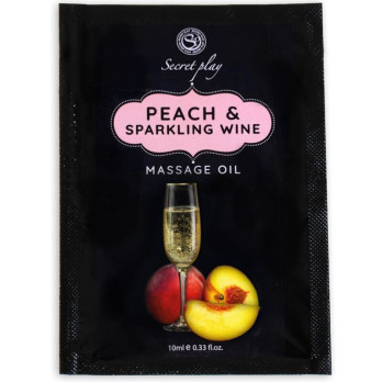 Secretplay Peach  Sparkling Wine Massage Oil Sachet 10 Ml