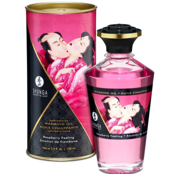 Shunga  Heat Effect Massage Oil Intense Raspberry Flavor 100 Ml