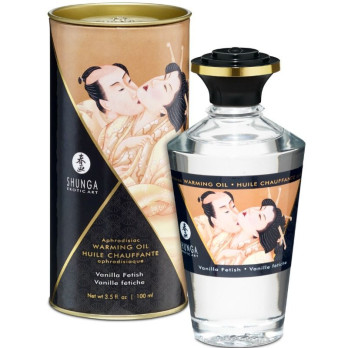 Shunga  Fetish Vanilla Flavor Heat Effect Massage Oil 100 Ml