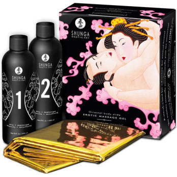 Shunga Erotic Massage Gel Oriental Body Slide Sparkling Strawberry Wine