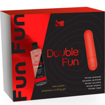 Intt  Double Fun Kit With Vibrating Bullet And Strawberry Massage Gel