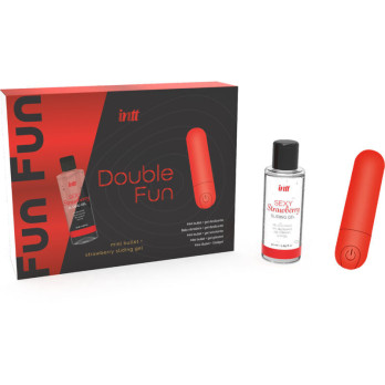 Intt  Double Fun Kit With Vibrating Bullet And Strawberry Massage Gel