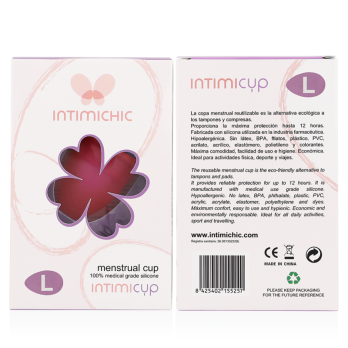 Intimichic™  Menstrual Cup Medical Grade Silicone Size L