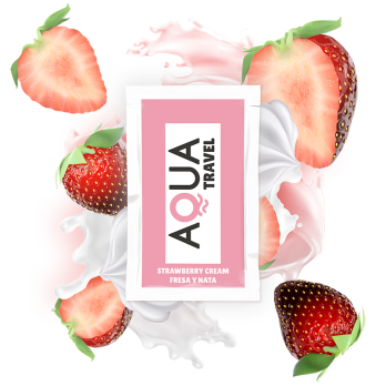 Aqua Travel Strawberry Cream Flavour Waterbased Lubricant  6 Ml