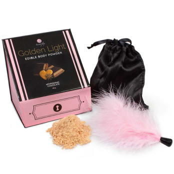 Secretplay Golden Light Kit Aphrodisiac Chocolate Edible Powder  Feather