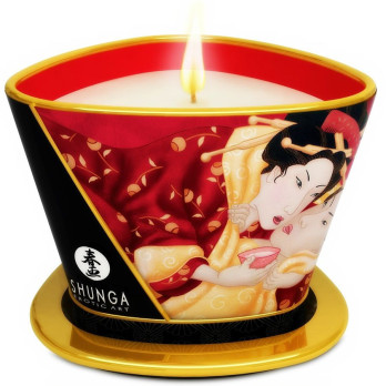 Shunga  Mini Caress By Candelight Strawberries And Cava Massage Candle 170 Ml