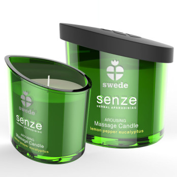 Sweede Senze Arousing Massage Candle  Lemon, Pepper, Eucalyptus