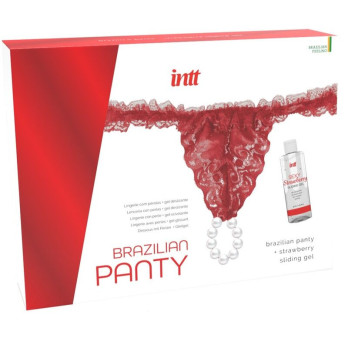 Intt  Brazilian Red Panty With Pearls And Lubricating Gel 50Ml