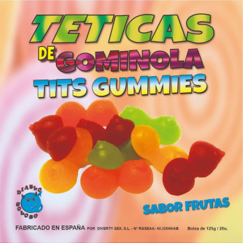 Diablo Goloso - Box Of Glossy Tits Gummy Flavor Fruits 6 Colors And Flavors Made Is Spain /Es/Pt/En/Fr/It/