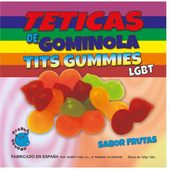 Diablo Goloso - Fruit Flavor Glitter Tits Gummy Box 6 Colors And Flavors Lgbt Made Is Spain /Es/Pt/En/Fr/It/