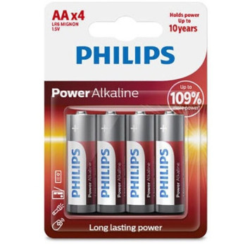 Philips Power Alkaline Battery Aa Lr6 Pack 4