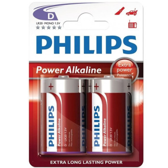 Philips Power Alkaline Pila D Lr20 Pack 2