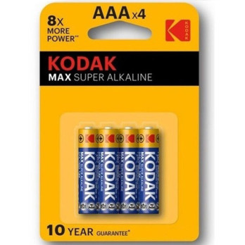 Kodak Max Super Alkaline Battery Aaa Lr03 Blister * 4