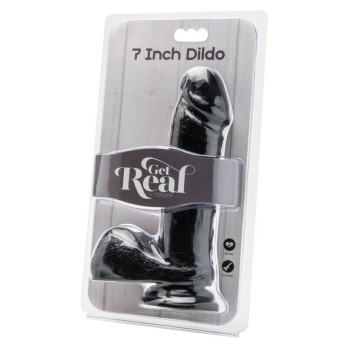 Get Real - Dildo 18 Cm With Balls Black